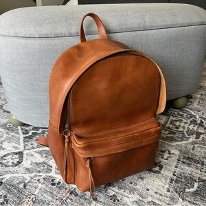 Madewell Lorimer Leather Backpack, English Saddle